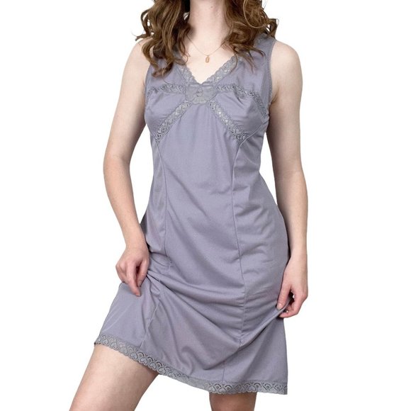 Vintage Intimates & Sleepwear Vintage Italian Lace Lingerie Mini Midi Slip Dress Heart Lace